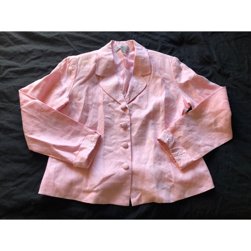 Ann Taylor Blazer Jacket 100 Percentc Silk Womens Sz 12 P